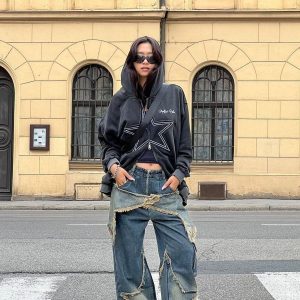 Aelfric Eden Star Applique Zip Up Hoodie