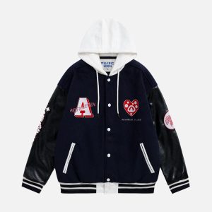 Aelfric Eden Color Block Hodded Varsity Jacket
