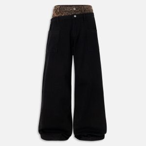 Aelfric Eden Leopard Double Waist Baaggy Jeans