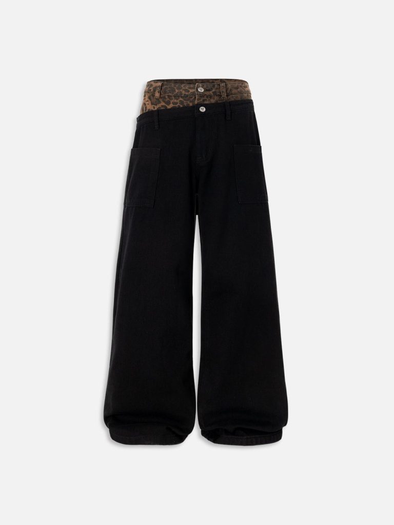 Aelfric Eden Leopard Double Waist Baaggy Jeans