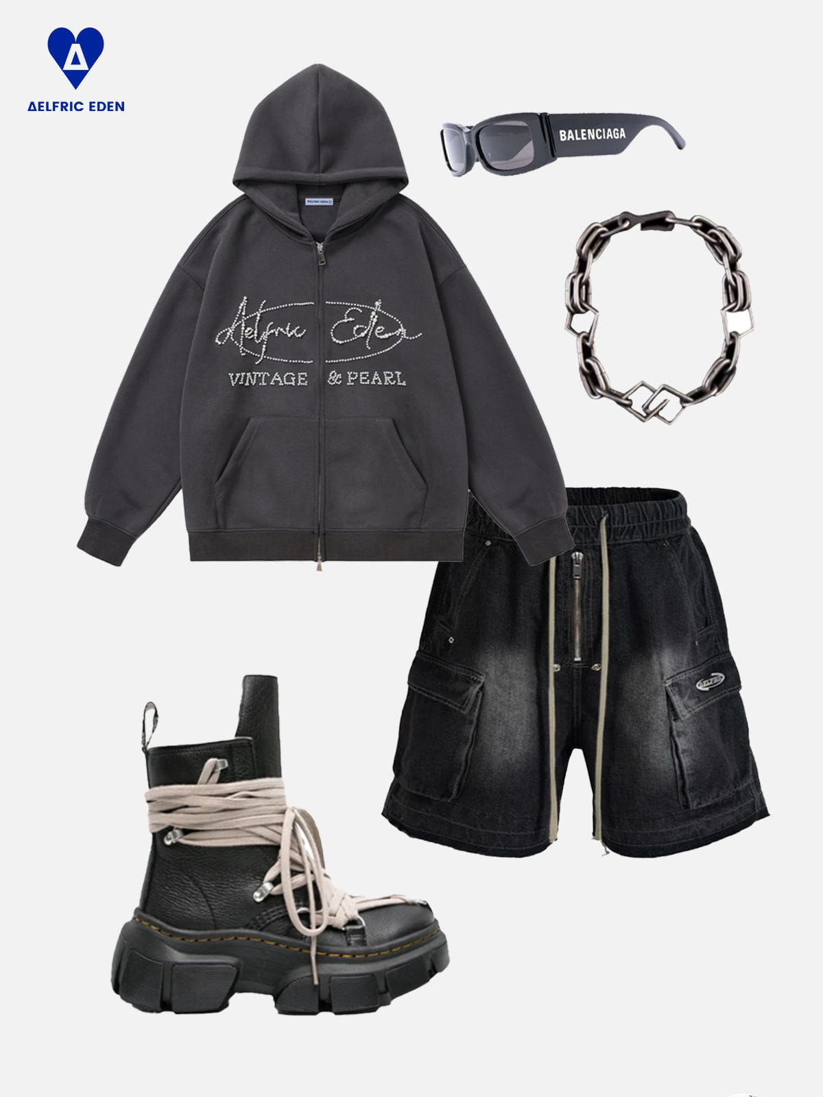 Aelfric Eden Pearl Double Zip Up Hoodie - Image 3