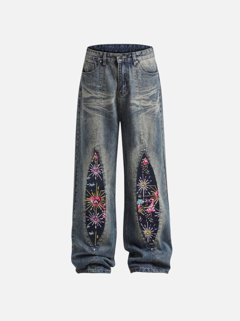 Aelfric Eden Firework Beadwork Baaggy Jeans