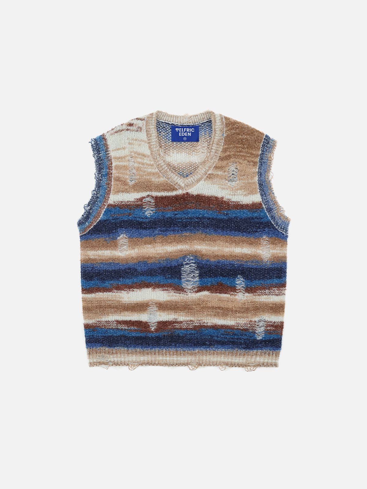 Aelfric Eden Distressed Stripe Sweater Vest - Image 3
