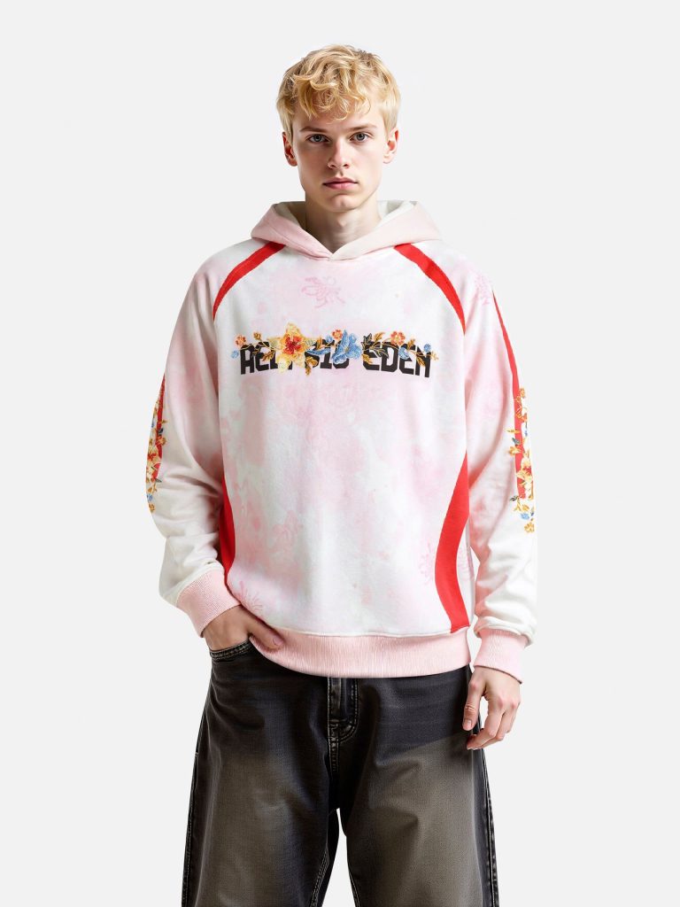 Aelfric Eden Color Blocking Floral Graphic Pullover Hoodie