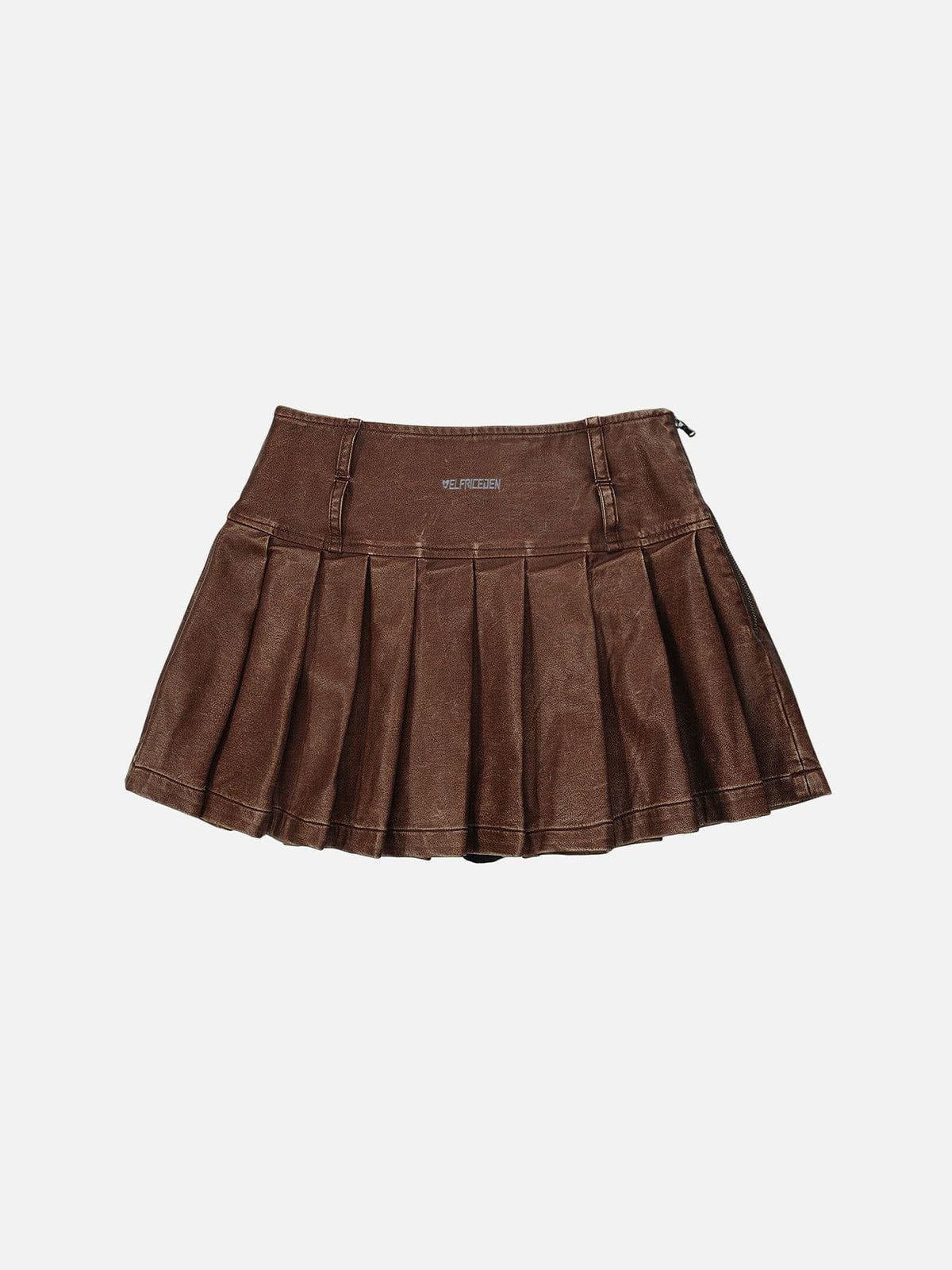 Aelfric Eden Heart Belt Faux Leather Pleated Skirt - Image 3