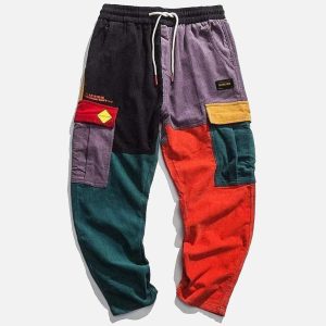 Aelfric Eden Back to 90's Patchwork Color Block Corduroy Pants