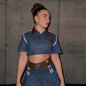 Aelfric Eden Vintage Denim Jacquard Skirt