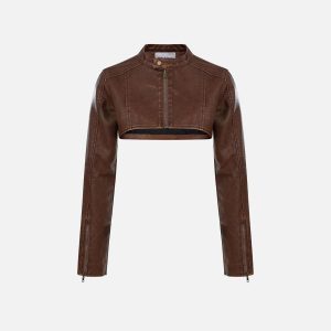 Aelfric Eden Cropped Faux Leather Jacket