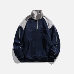 Aelfric Eden Color Blocking Quarter-Zip Sweatshirt