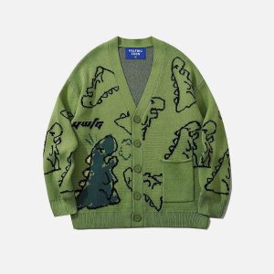 Aelfric Eden Dinosaur Graphic Knit Cardigan