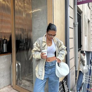 Aelfric Eden Retro Stand Collar Denim Jacket