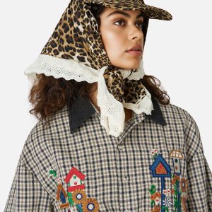 Leopard Graphic Lace Bandana Cap