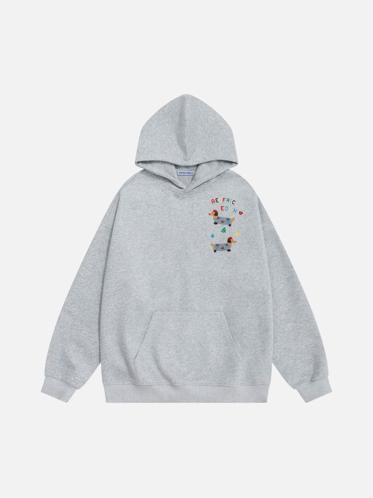 Aelfric Eden Cartoon Dachshund Graphic Pullover Hoodie