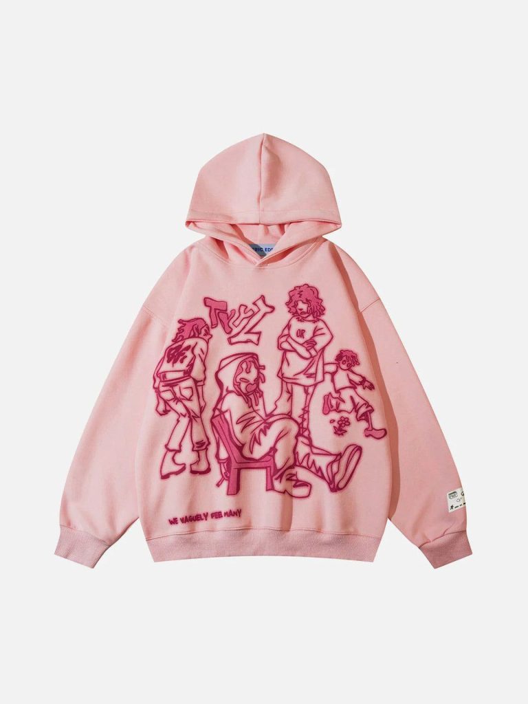 Aelfric Eden Cartoon Line Character Graphic Hoodie