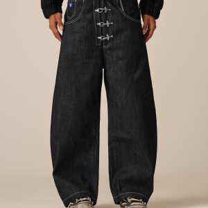 Aelfric Eden Metal Button Raw Barrel Jeans