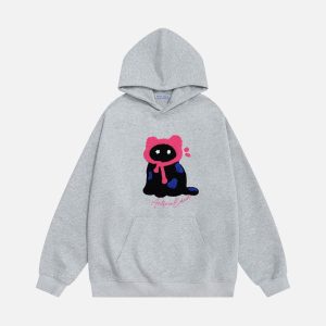 Aelfric Eden Embroidery Cat Pullover Hoodie