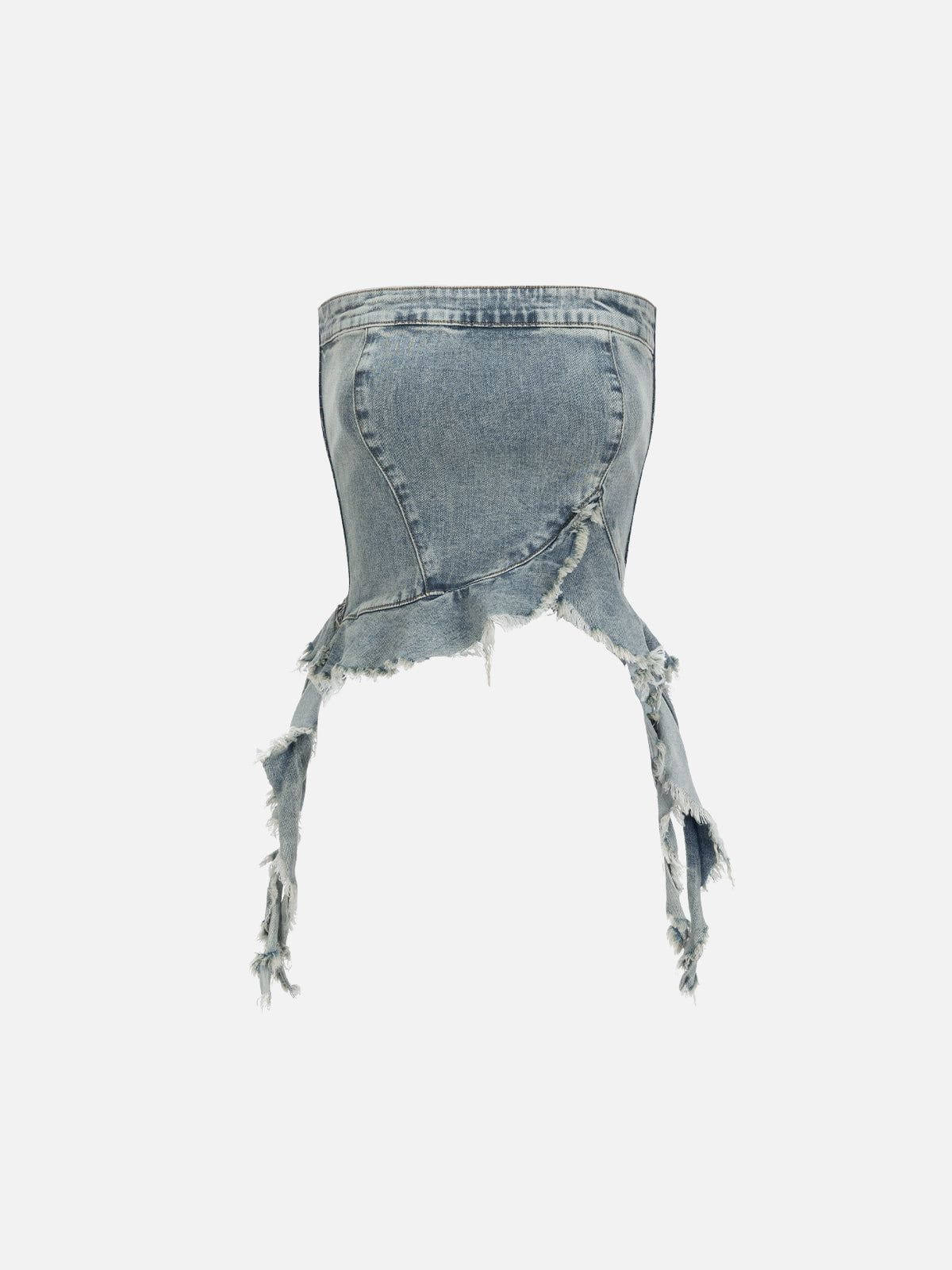 Aelfric Eden Fringe Hem Denim Bandeau Top