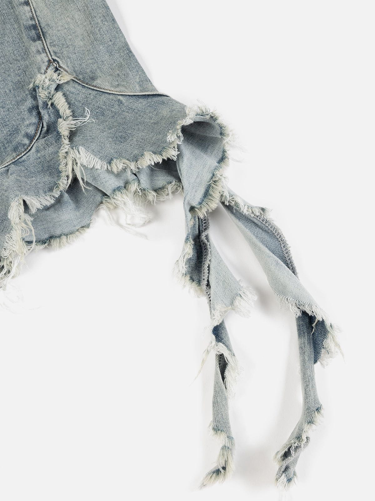 Aelfric Eden Fringe Hem Denim Bandeau Top - Image 5