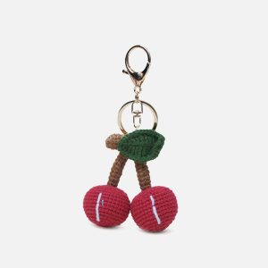 Crochet Cherry Keychain