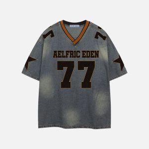 Aelfric Eden 77 V-neck Vintage Star Denim Tee