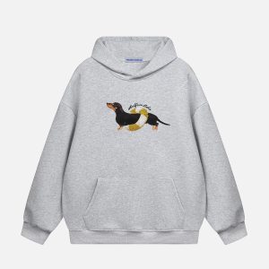 Aelfric Eden Dachshund Graphic Pullover Hoodie