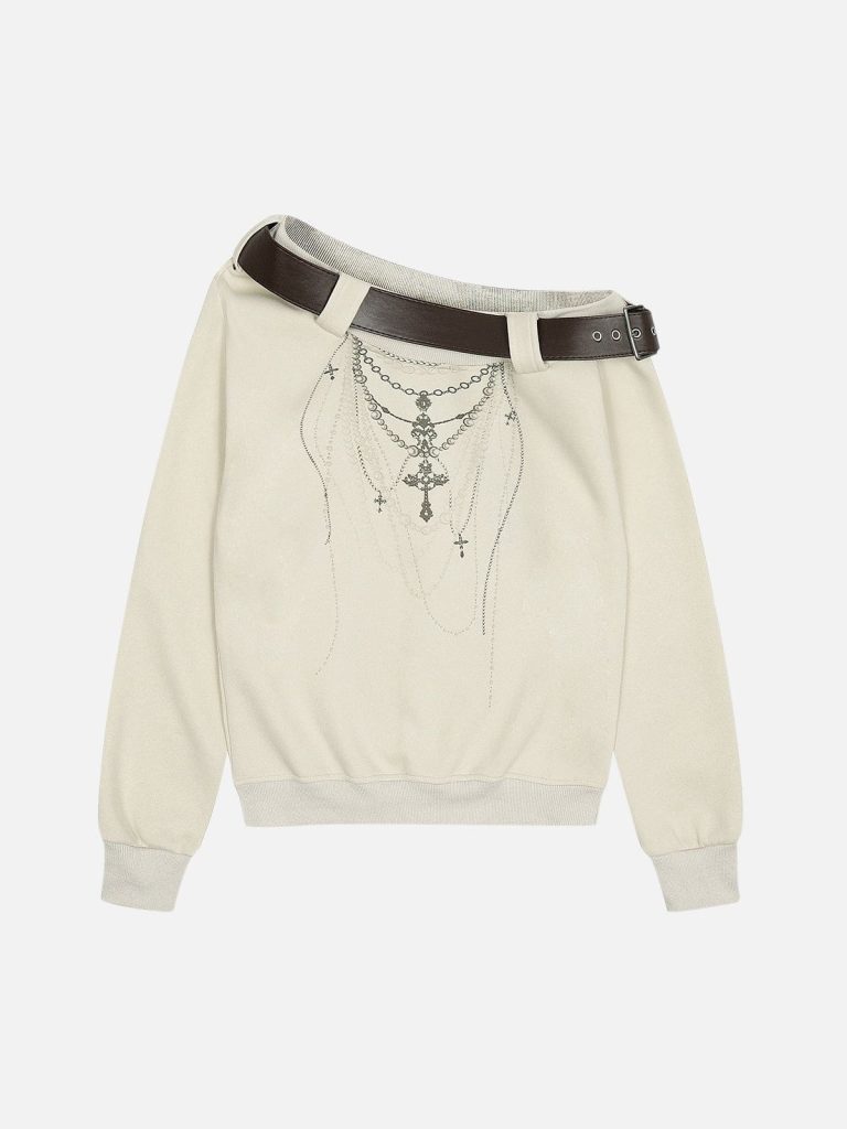 Aelfric Eden Belt Off Shoulder Sweatshirt