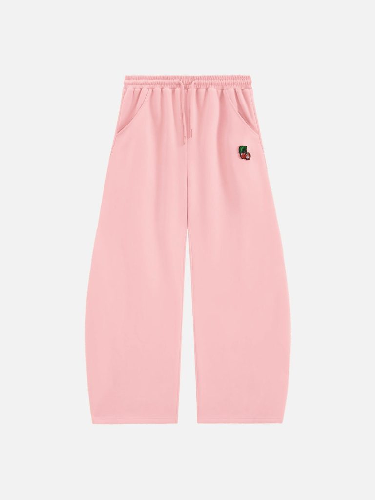 Aelfric Eden Cherry Embroidery Baaggy Barrel Sweatpants