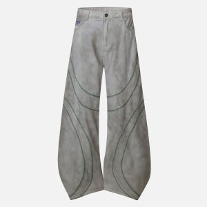 Aelfric Eden Dirt Color Baaggy Barrel Jeans