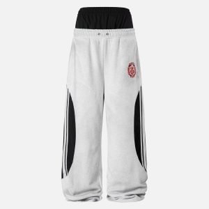 [Pre-Order]Aelfric Eden Double Waist Two Layer Baaggy Sweatpants