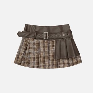 Aelfric Eden Plaid Faux Leather Skirt