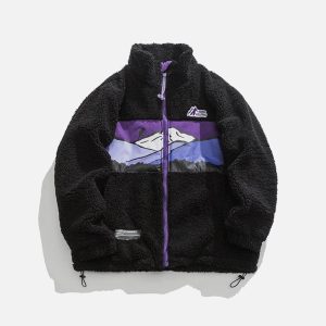 Aelfric Eden Mountains Graphic Sherpa Coat