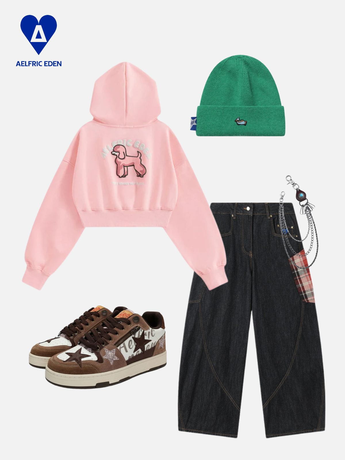 Aelfric Eden Cute Poodle Cropped Pullover Hoodie - Image 2