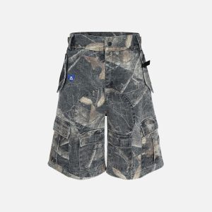 Aelfric Eden Multi Pocket Camo Graphic Shorts