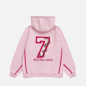 Aelfric Eden Floral Number Embroidery Hoodie