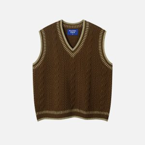 Aelfric Eden Cable-Knit Sweater Vest