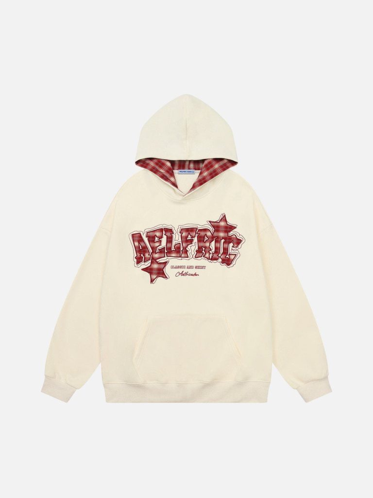 Aelfric Eden Plaid Star Graphic Pullover Hoodie