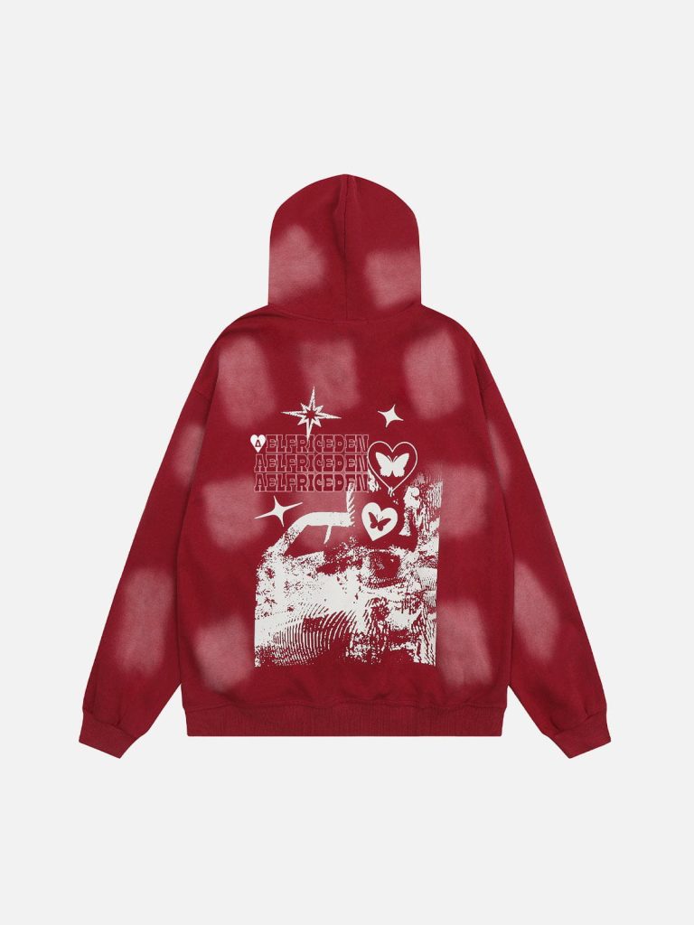 Aelfric Eden Blurring Graphic Washed Pullover Hoodie