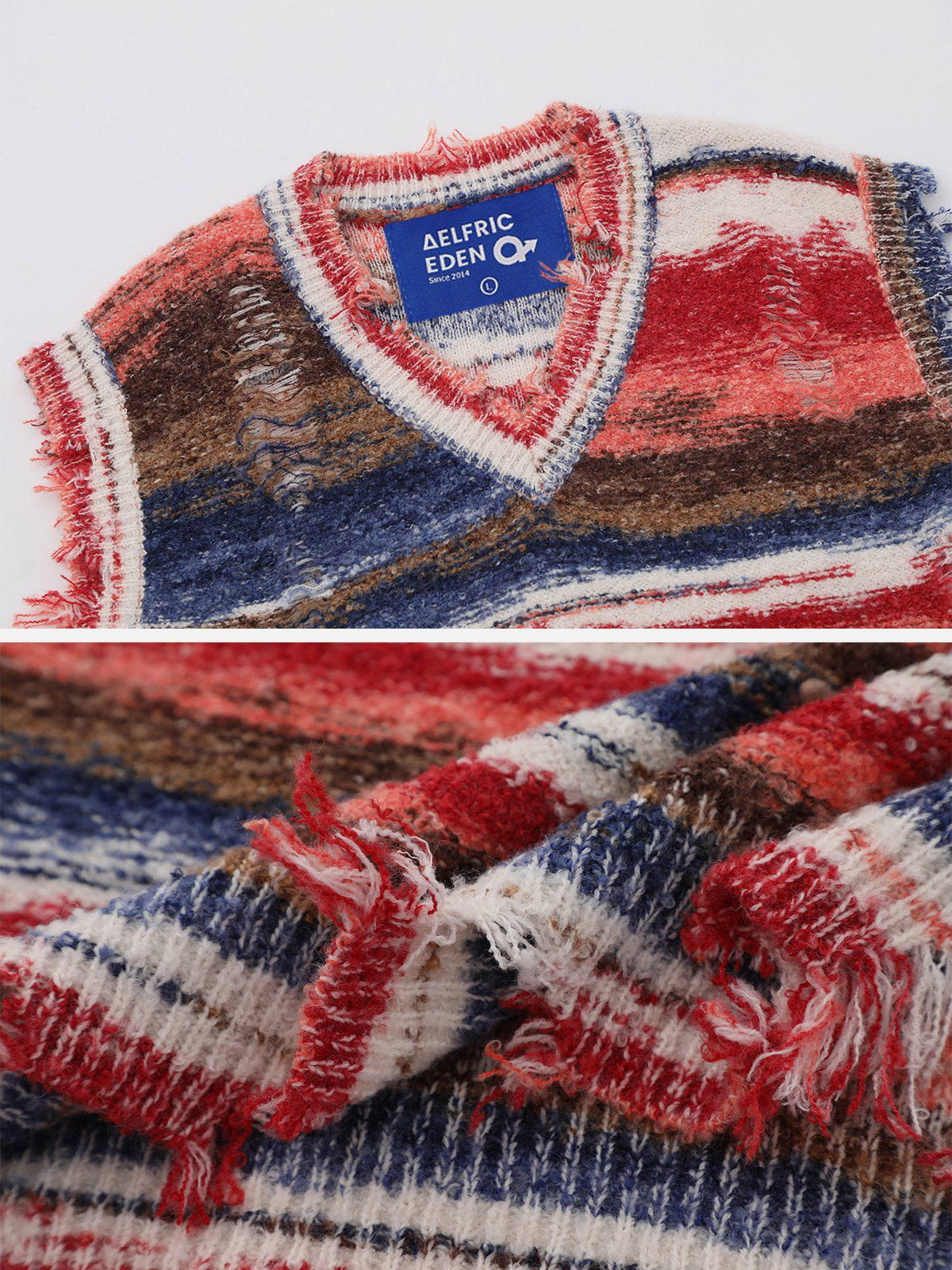 Aelfric Eden Distressed Stripe Sweater Vest - Image 5