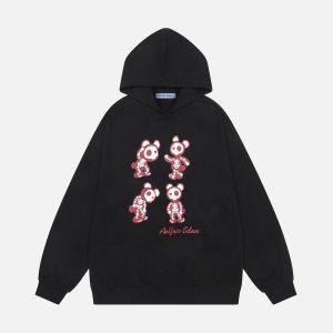 Aelfric Eden Skeleton Bear Graphic Pullover Hoodie