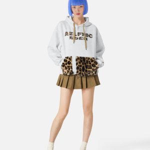Aelfric Eden Leopard Graphic Patchwork Hoodie